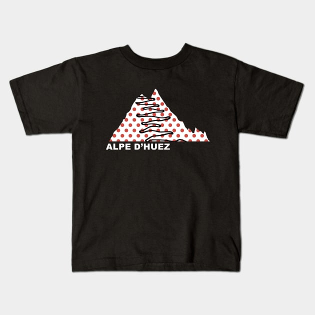 Alpe d'Huez - KOM Kids T-Shirt by NeddyBetty